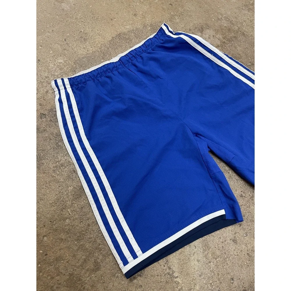 Adidas Shorts Youth 14 Blue 3-Stripes Adizero Athletic Soccer Running Gym‎